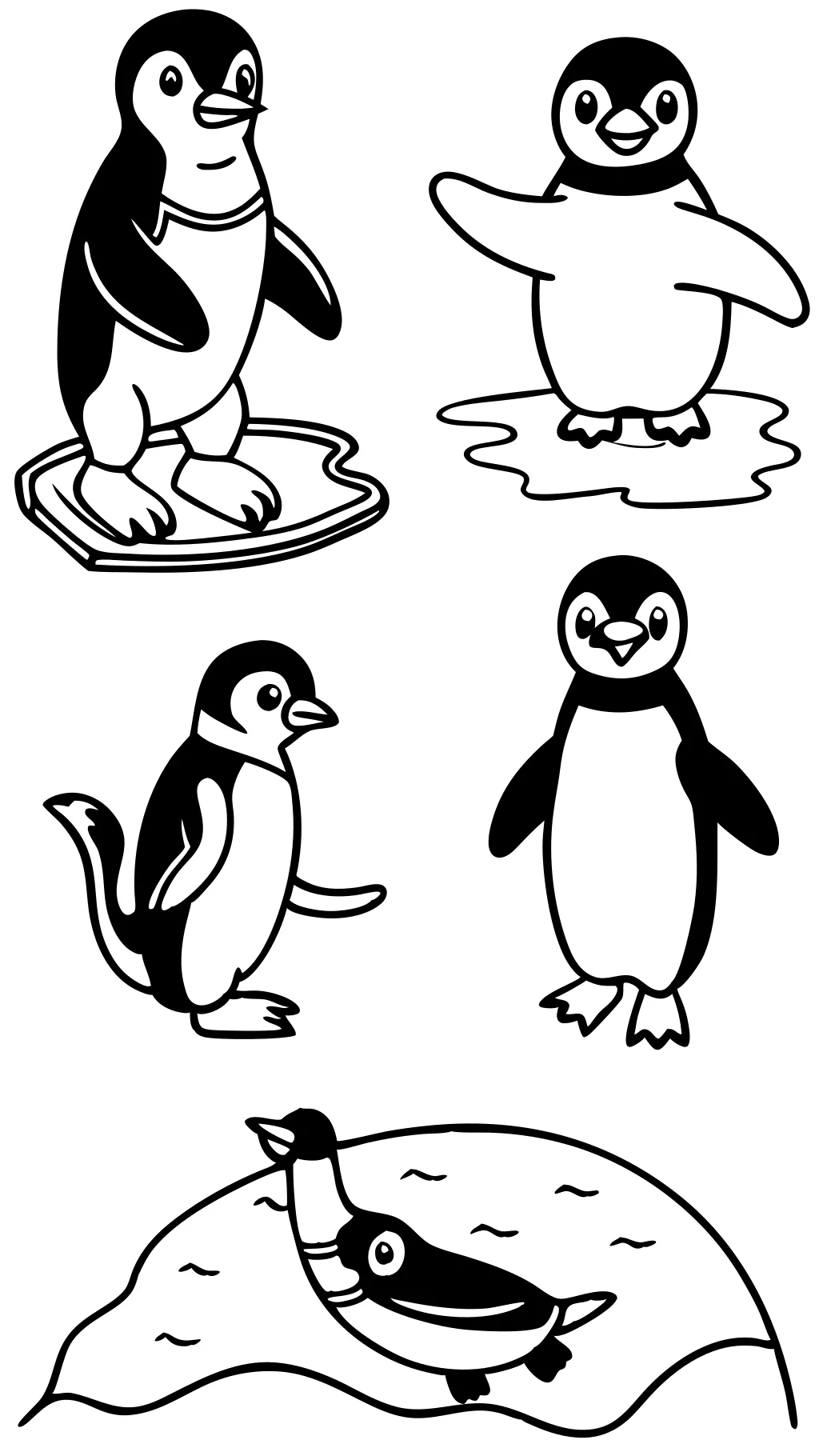 Páginas para colorear de pingüinos gratis